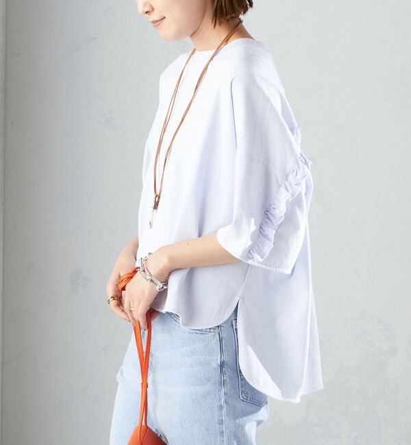 SHIPS for women「〈洗濯機可能〉バック フリル 半袖 Tシャツ」|Tシャツ・カットソー|