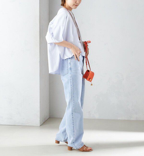 SHIPS for women「〈洗濯機可能〉バック フリル 半袖 Tシャツ」|Tシャツ・カットソー|