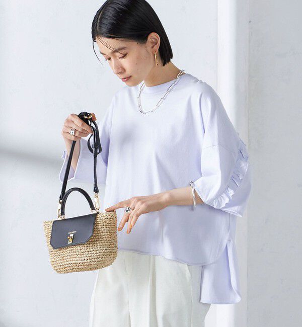 SHIPS for women「〈洗濯機可能〉バック フリル 半袖 Tシャツ」|Tシャツ・カットソー|