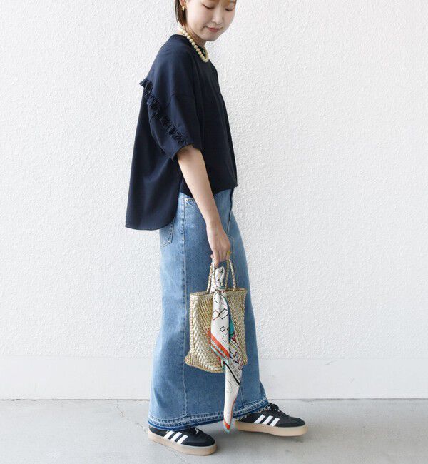 SHIPS for women「〈洗濯機可能〉バック フリル 半袖 Tシャツ」|Tシャツ・カットソー|