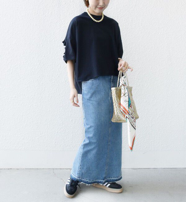 SHIPS for women「〈洗濯機可能〉バック フリル 半袖 Tシャツ」|Tシャツ・カットソー|