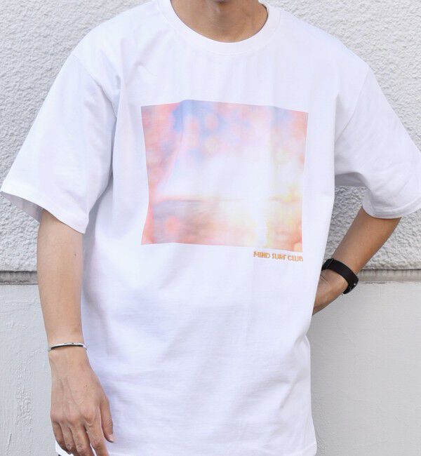 SHIPS any「SHIPS any: オーシャン フォトグラフ プリント ワンポイント 刺繍 Tシャツ◇」|Tシャツ・カットソー|ホワイト