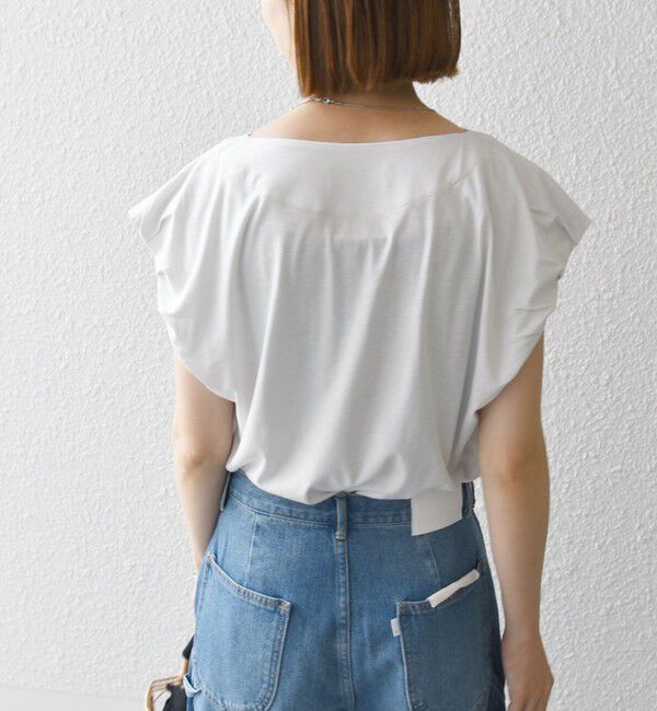 SHIPS any「SHIPS any:〈洗濯機可能〉タックスリーブ デザイン TEE」|Tシャツ・カットソー|