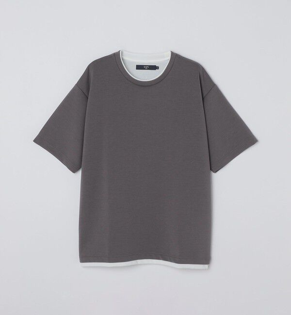 SHIPS Colors 「SHIPS Colors:フェイクレイヤード クルーネック トップス2◇」|Tシャツ・カットソー|ダークグレー