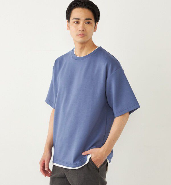 SHIPS Colors 「SHIPS Colors:フェイクレイヤード クルーネック トップス2◇」|Tシャツ・カットソー|ブルー