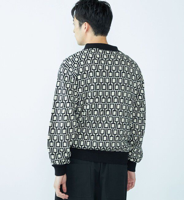 SHIPS「City Ambient Products:〈手洗い可能〉ジオメトリック ジャカードポロカーディガン」|カーディガン|