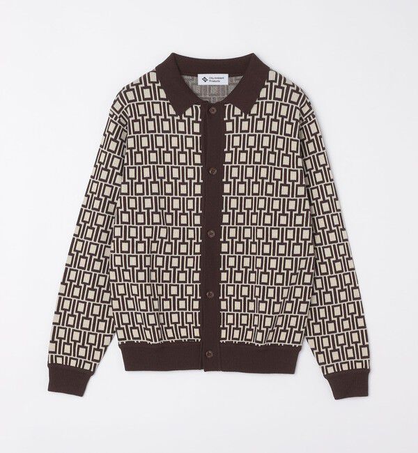 SHIPS「City Ambient Products:〈手洗い可能〉ジオメトリック ジャカードポロカーディガン」|カーディガン|