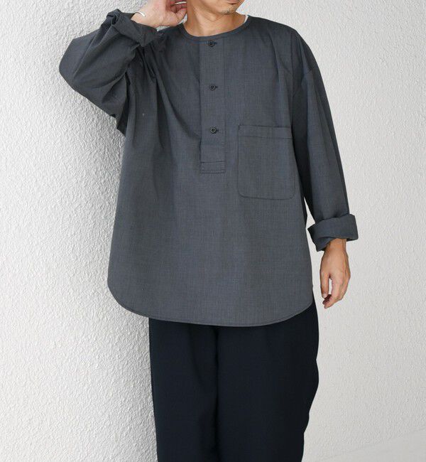 SHIPS any「SHIPS any: オーバーサイズ コットン スリーピング シャツ◇」|シャツ・ブラウス|ダークグレー