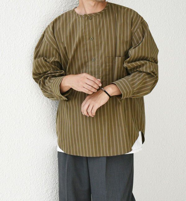 SHIPS any「SHIPS any: オーバーサイズ コットン スリーピング シャツ◇」|シャツ・ブラウス|ブラウン