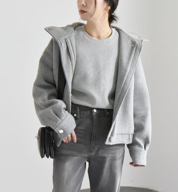 quaranciel「quaranciel: メルトン スタンドカラー ジップ ブルゾン コート」|ブルゾン・スタジャン|