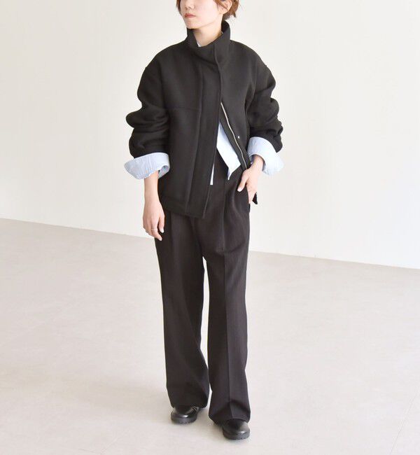 quaranciel「quaranciel: メルトン スタンドカラー ジップ ブルゾン コート」|ブルゾン・スタジャン|