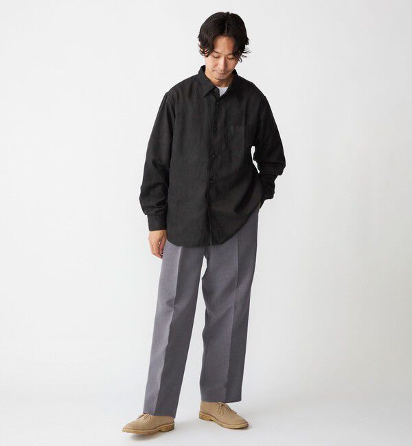 SHIPS「BENCH MARKING SHIRT: レギュラーカラー ポリエステル フェイクスエード シャツ」|シャツ・ブラウス|