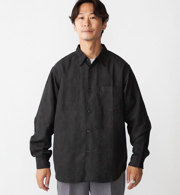 SHIPS「BENCH MARKING SHIRT: レギュラーカラー ポリエステル フェイクスエード シャツ」|シャツ・ブラウス|