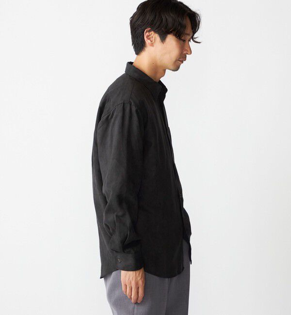 SHIPS「BENCH MARKING SHIRT: レギュラーカラー ポリエステル フェイクスエード シャツ」|シャツ・ブラウス|