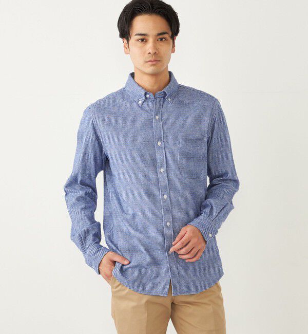 SHIPS Colors 「SHIPS Colors:〈洗濯機可能〉ハンドトゥース ボタンダウン ネルシャツ」|シャツ・ブラウス|
