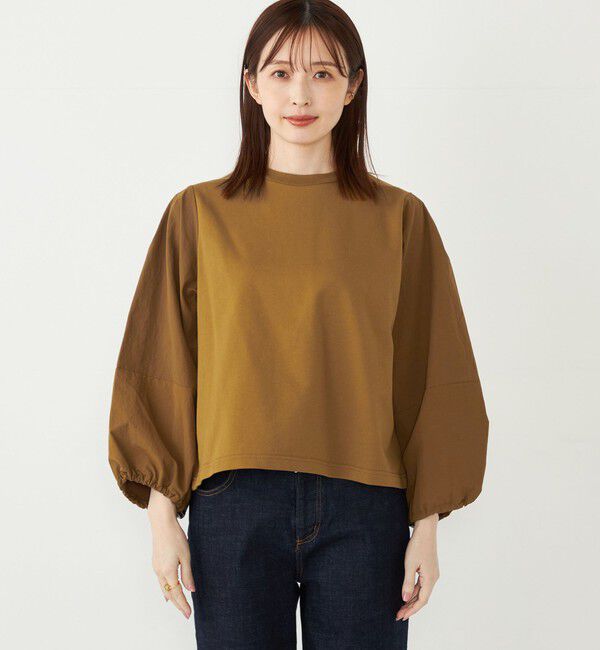 SHIPS Colors 「SHIPS Colors:〈洗濯機可能〉ミニ裏毛 フハクスリーブ トップス2」|Tシャツ・カットソー|