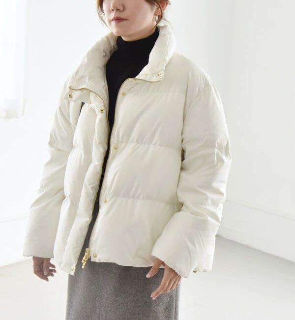 quaranciel「quaranciel: スタンドカラー フレア ダウン コート」|ダウン|