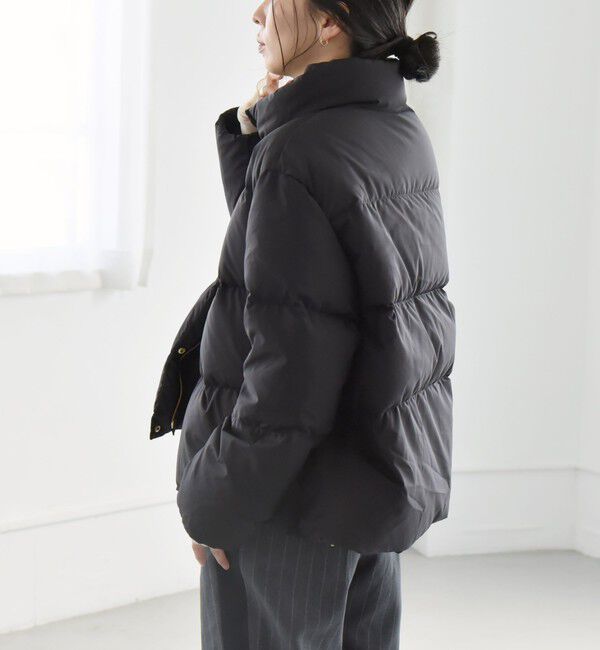 quaranciel「quaranciel: スタンドカラー フレア ダウン コート」|ダウン|