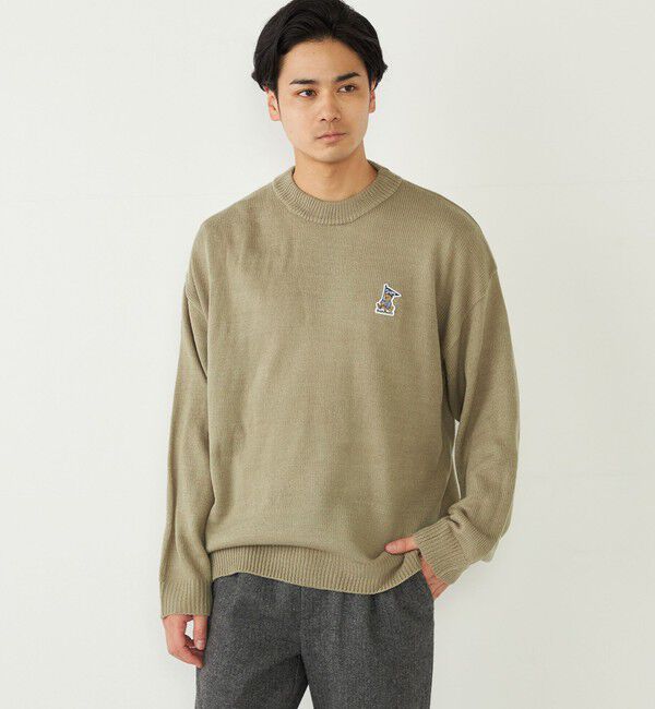 SHIPS Colors 「SHIPS Colors:〈洗濯機可能〉TeddyBear(R) ワンポイント ニット」|ニット・セーター|ベージュ