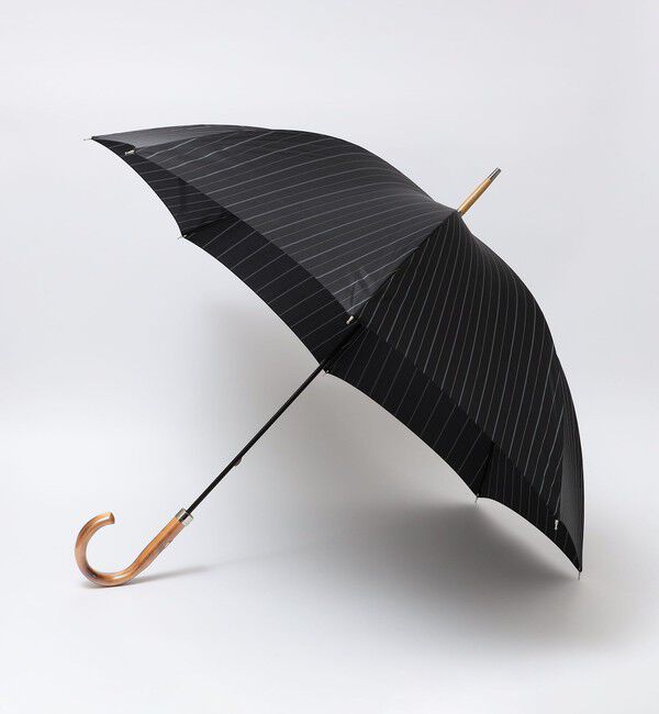 SHIPS「SHIPS: ストライプ 長傘」|傘|ブラック