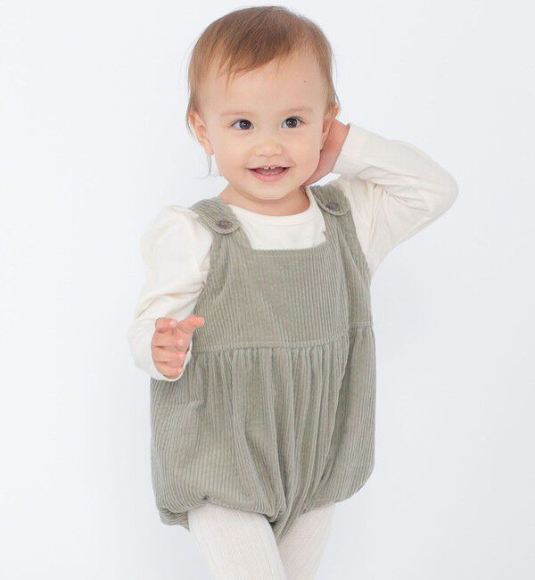 SHIPS KIDS「SHIPS KIDS:80～90cm / コーデュロイ オーバーオール ロンパース」|ロンパース|
