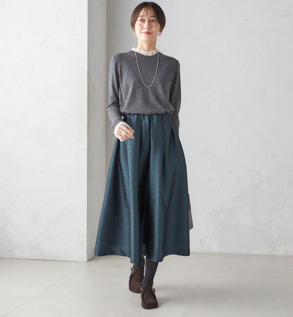 SHIPS for women「〈手洗い可能〉ラメ ブッチャー タック フレア スカート」|フレア|