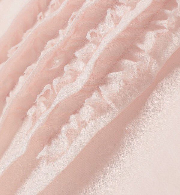 SHIPS any「《予約》SHIPS any:〈手洗い可能〉シアー フリル バンドカラー シャツ ブラウス」|シャツ・ブラウス|