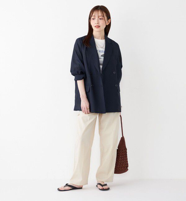 SHIPS Colors 「SHIPS Colors:〈手洗い可能〉シアー リネンライク ダブルジャケット◇」|テーラードジャケット|