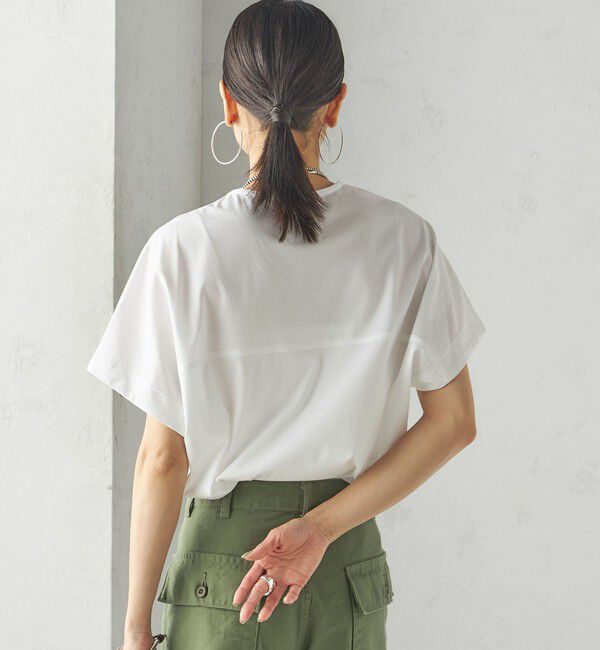 SHIPS for women「【SHIPS別注】assiette:〈手洗い可能〉プレミアム 天竺 Uネック TEE」|Tシャツ・カットソー|