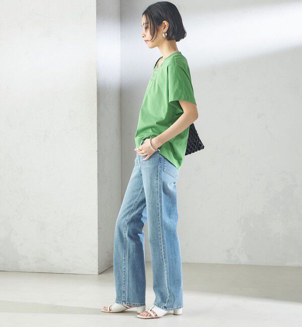 SHIPS for women「【SHIPS別注】assiette:〈手洗い可能〉プレミアム 天竺 Uネック TEE」|Tシャツ・カットソー|