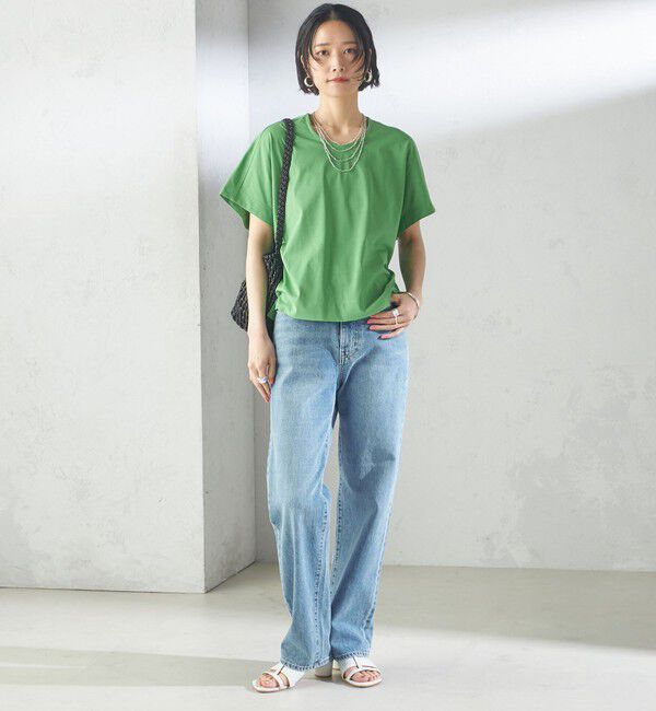 SHIPS for women「【SHIPS別注】assiette:〈手洗い可能〉プレミアム 天竺 Uネック TEE」|Tシャツ・カットソー|