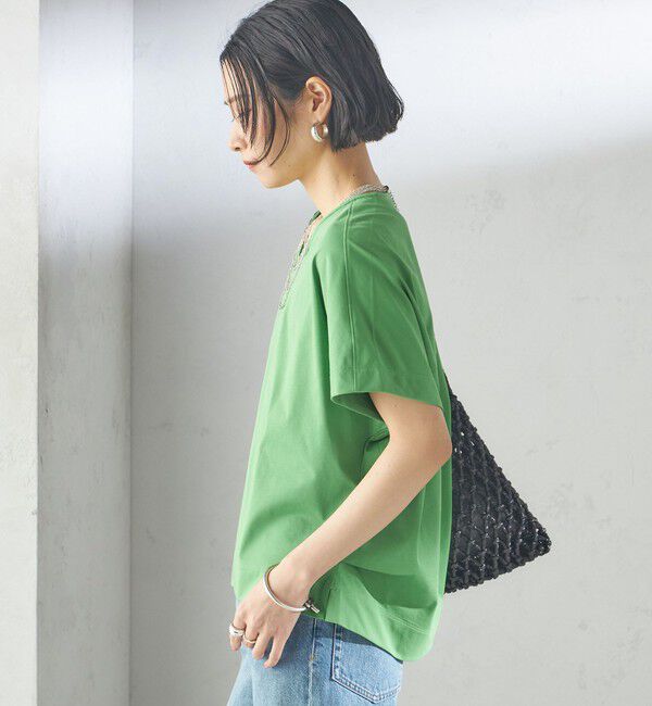 SHIPS for women「【SHIPS別注】assiette:〈手洗い可能〉プレミアム 天竺 Uネック TEE」|Tシャツ・カットソー|