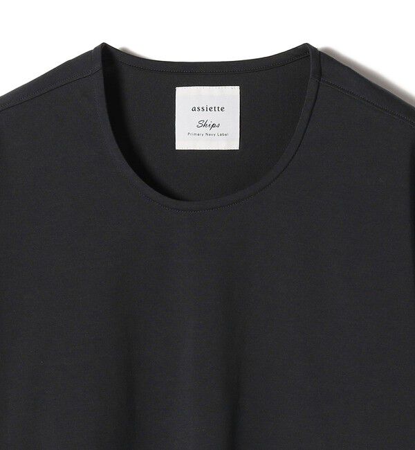 SHIPS for women「【SHIPS別注】assiette:〈手洗い可能〉プレミアム 天竺 Uネック TEE」|Tシャツ・カットソー|