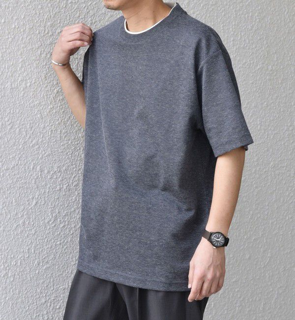 SHIPS any「【WEB限定】SHIPS any: リネンライク メランジ 鹿の子 フェイク レイヤード Tシャツ◇」|Tシャツ・カットソー|