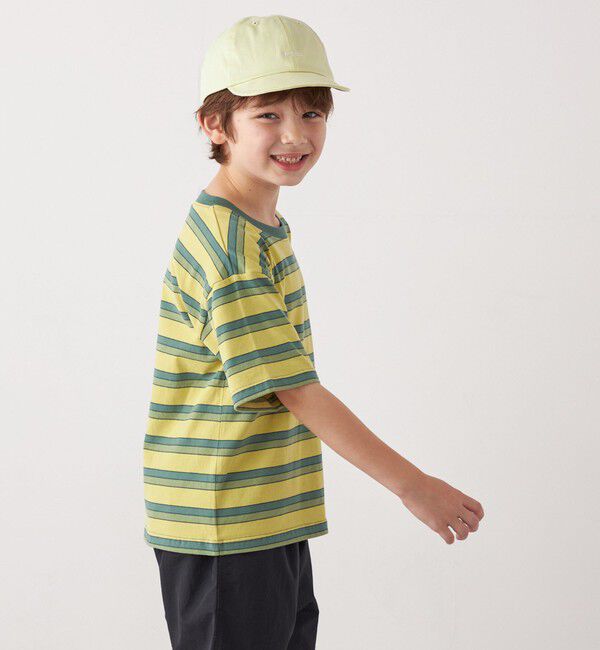 SHIPS any「FRUIT OF THE LOOM: 刺繍 ロゴ カラー ボーダー Tシャツ<KIDS>」|Tシャツ・カットソー|