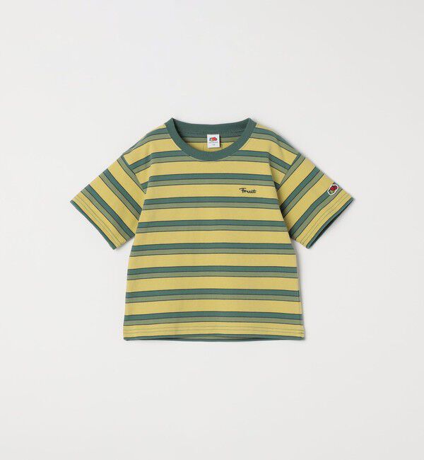SHIPS any「FRUIT OF THE LOOM: 刺繍 ロゴ カラー ボーダー Tシャツ<KIDS>」|Tシャツ・カットソー|