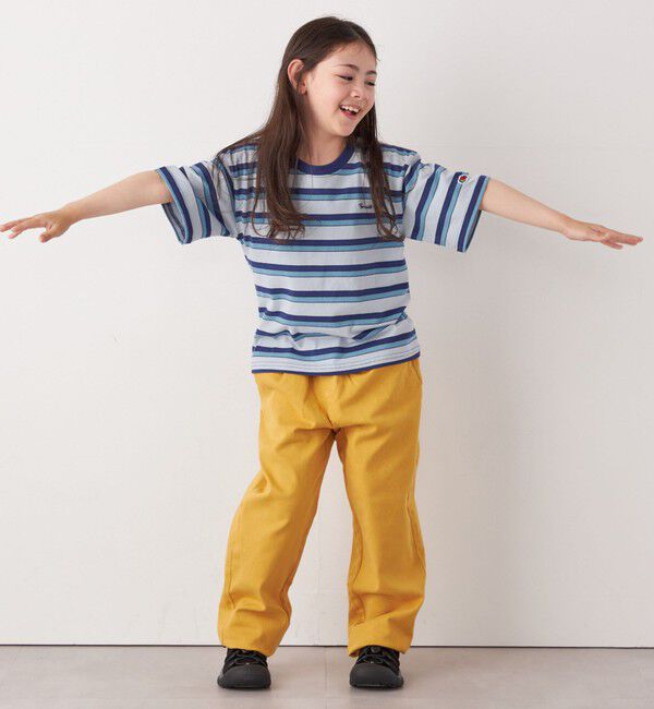 SHIPS any「FRUIT OF THE LOOM: 刺繍 ロゴ カラー ボーダー Tシャツ<KIDS>」|Tシャツ・カットソー|