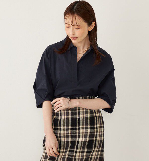 SHIPS Colors 「SHIPS Colors:〈手洗い可能〉ストレッチ スキッパー シャツ」|シャツ・ブラウス|