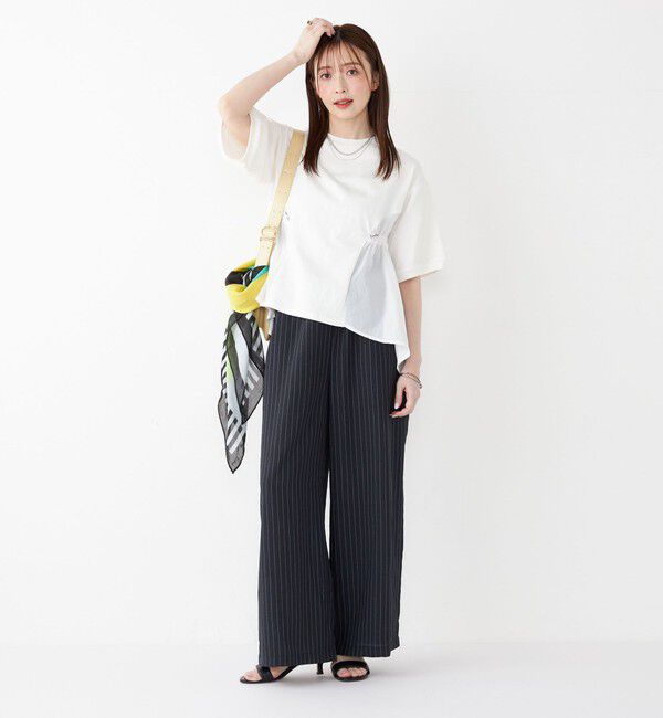 SHIPS Colors 「SHIPS Colors:〈洗濯機可能〉ミニ裏毛 ドッキング トップス◇」|Tシャツ・カットソー|