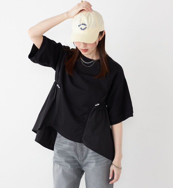 SHIPS Colors 「SHIPS Colors:〈洗濯機可能〉ミニ裏毛 ドッキング トップス◇」|Tシャツ・カットソー|