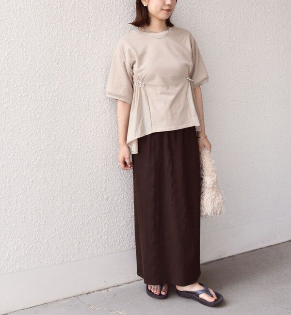 SHIPS Colors 「SHIPS Colors:〈洗濯機可能〉ミニ裏毛 ドッキング トップス◇」|Tシャツ・カットソー|