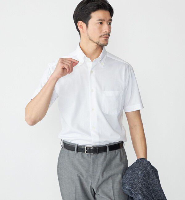 SHIPS「SHIPS: COOLMAX(R) ジャージー ショートスリーブ シャツ」|シャツ・ブラウス|ホワイト