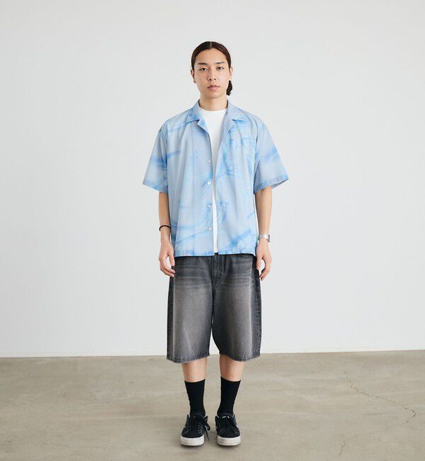 SHIPS「City Ambient Products: オープン カラー メッシュ プリント シャツ」|シャツ・ブラウス|