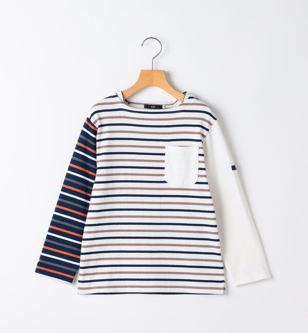 SHIPS KIDS「SHIPS KIDS:100～130cm/クレイジー ボーダー ロングスリーブ Tシャツ」|Tシャツ・カットソー|