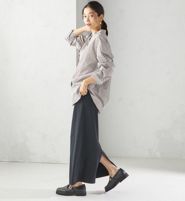 SHIPS for women「〈手洗い可能〉ストライプ フロント ヨーク スタンドカラー シャツ」|シャツ・ブラウス|