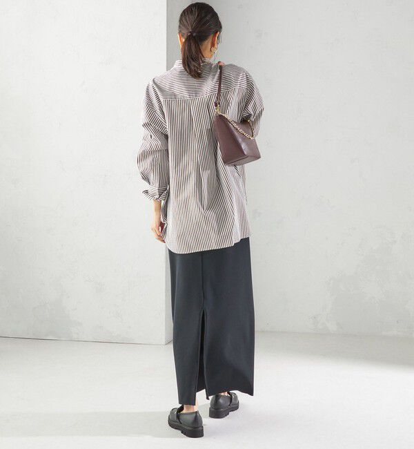 SHIPS for women「〈手洗い可能〉ストライプ フロント ヨーク スタンドカラー シャツ」|シャツ・ブラウス|