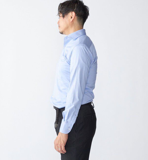 SHIPS「SHIPS: ジャージー サックス ソリッド ワンピースカラー シャツ」|シャツ・ブラウス|