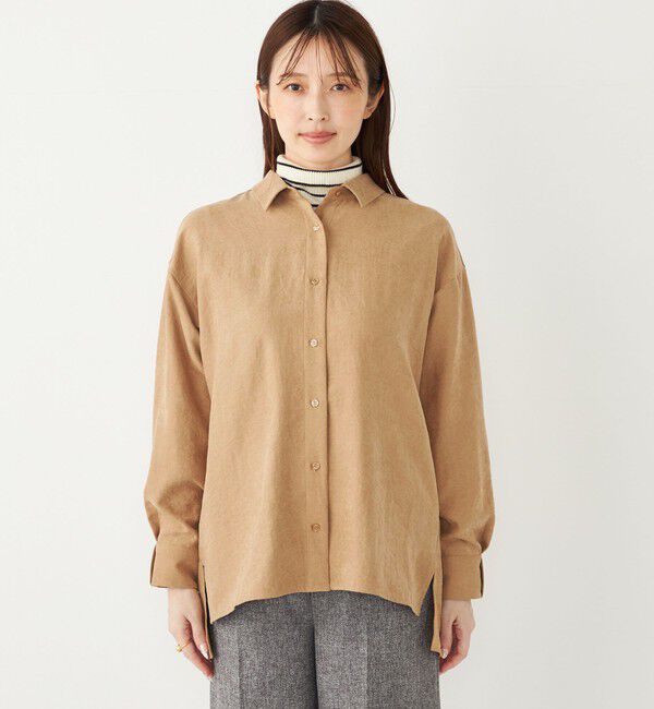 SHIPS Colors 「SHIPS Colors:〈手洗い可能〉バック サテン オーバー シャツ」|シャツ・ブラウス|