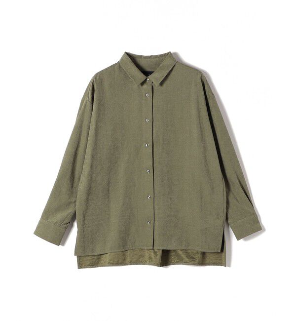 SHIPS Colors 「SHIPS Colors:〈手洗い可能〉バック サテン オーバー シャツ」|シャツ・ブラウス|オリーブ