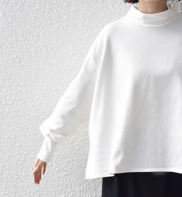 SHIPS for women「《予約》【WEB限定】〈手洗い可能〉モックネック 袖 フリル デザイン ミニ 裏毛 プルオーバー」|Tシャツ・カットソー|